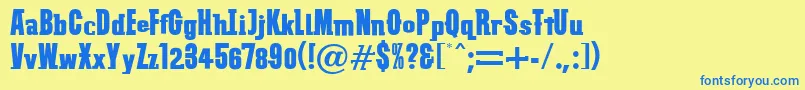 Czcionka VtcSubwayslamRegular – niebieskie czcionki na żółtym tle