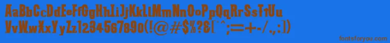 Fonte VtcSubwayslamRegular – fontes marrons em um fundo azul