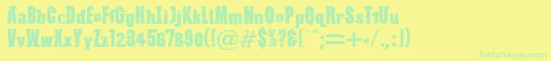 fuente VtcSubwayslamRegular – Fuentes Verdes Sobre Fondo Amarillo