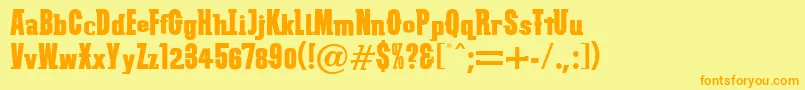 VtcSubwayslamRegular Font – Orange Fonts on Yellow Background