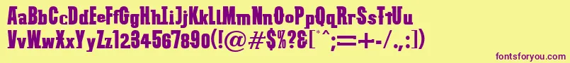 Police VtcSubwayslamRegular – polices violettes sur fond jaune