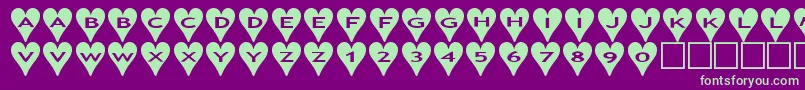 Ashearts Font – Green Fonts on Purple Background
