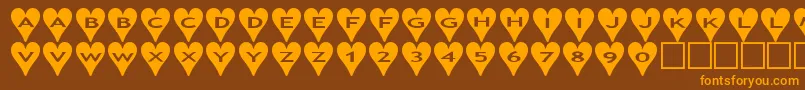 Ashearts Font – Orange Fonts on Brown Background