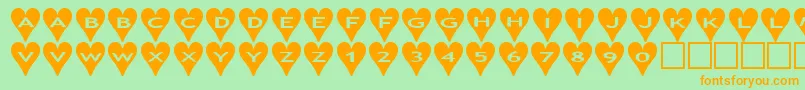 Ashearts Font – Orange Fonts on Green Background