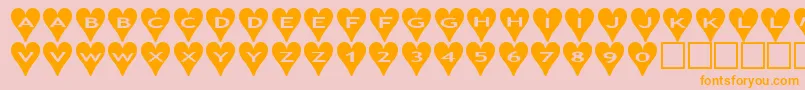 Ashearts Font – Orange Fonts on Pink Background
