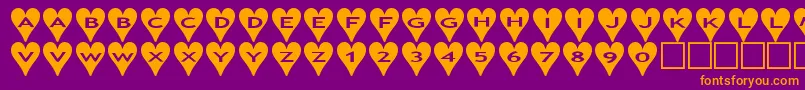 Ashearts Font – Orange Fonts on Purple Background