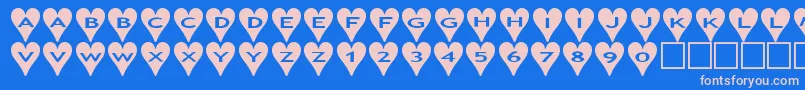 Ashearts Font – Pink Fonts on Blue Background