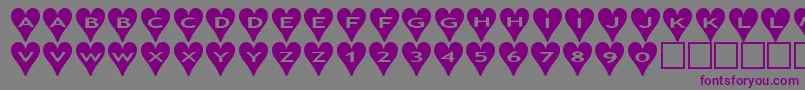 フォントAshearts – 紫色のフォント、灰色の背景