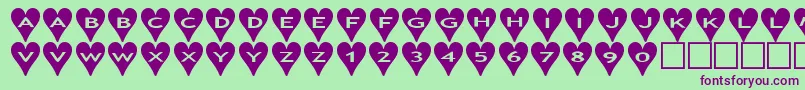 Ashearts Font – Purple Fonts on Green Background