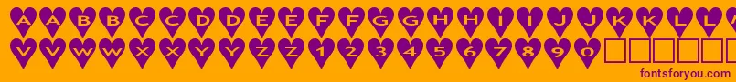 Ashearts Font – Purple Fonts on Orange Background