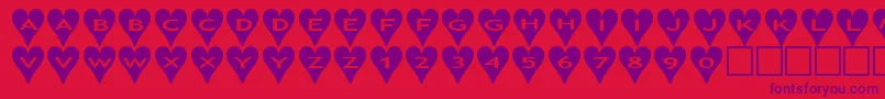 Ashearts Font – Purple Fonts on Red Background