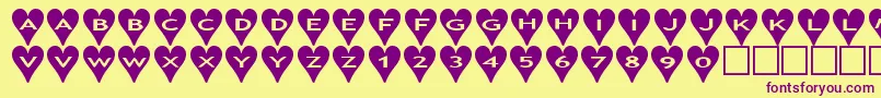 Ashearts Font – Purple Fonts on Yellow Background