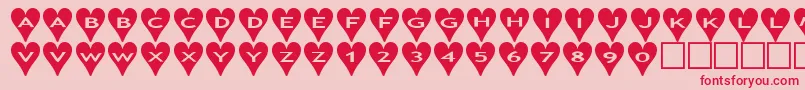Ashearts Font – Red Fonts on Pink Background