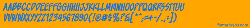 ToonaciousbbItal Font – Blue Fonts on Orange Background
