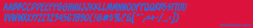 ToonaciousbbItal Font – Blue Fonts on Red Background