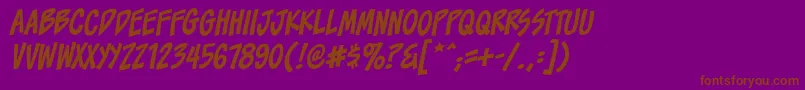 ToonaciousbbItal Font – Brown Fonts on Purple Background