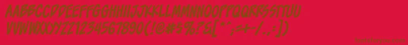ToonaciousbbItal Font – Brown Fonts on Red Background