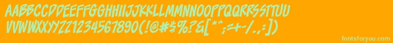 ToonaciousbbItal Font – Green Fonts on Orange Background