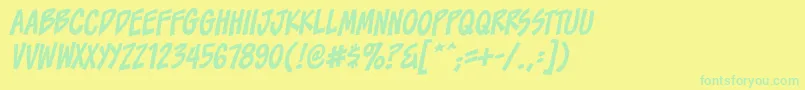 ToonaciousbbItal Font – Green Fonts on Yellow Background
