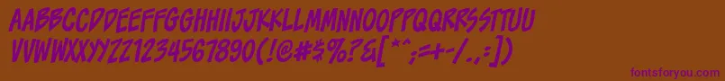 ToonaciousbbItal Font – Purple Fonts on Brown Background