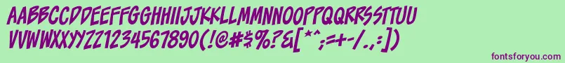 ToonaciousbbItal Font – Purple Fonts on Green Background