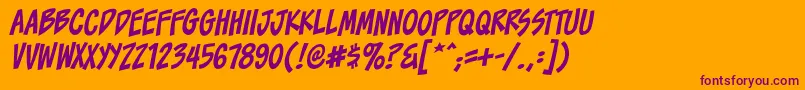 ToonaciousbbItal Font – Purple Fonts on Orange Background