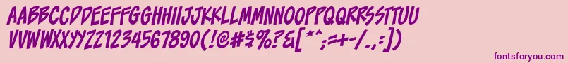 Weitere Informationen zur ToonaciousbbItal-Schriftart ToonaciousbbItal-Schriftart – Violette Schriften auf rosa Hintergrund