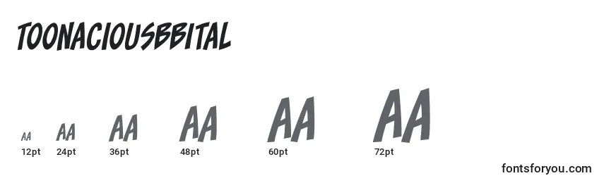 ToonaciousbbItal Font Sizes