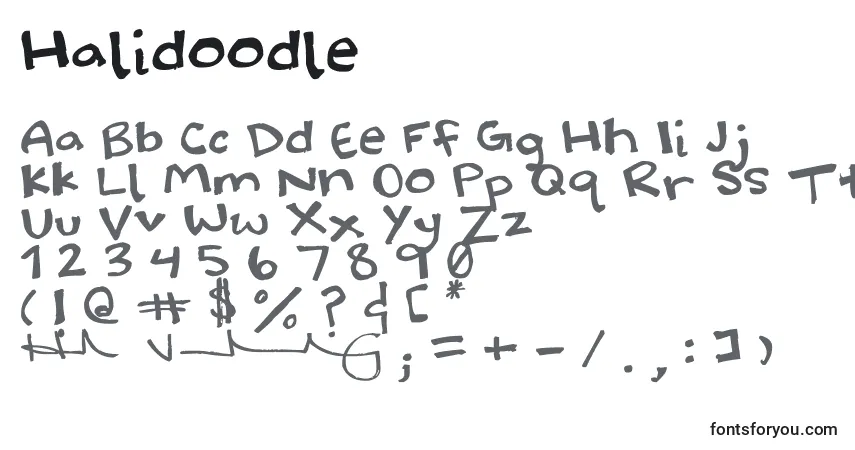 Fuente Halidoodle - alfabeto, números, caracteres especiales