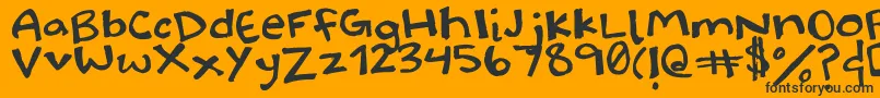 Halidoodle Font – Black Fonts on Orange Background