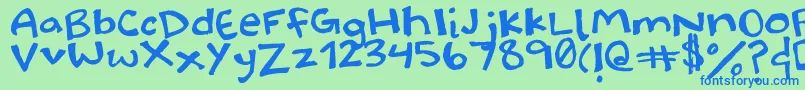 Halidoodle Font – Blue Fonts on Green Background