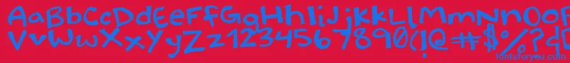 Halidoodle-fontti – siniset fontit punaisella taustalla