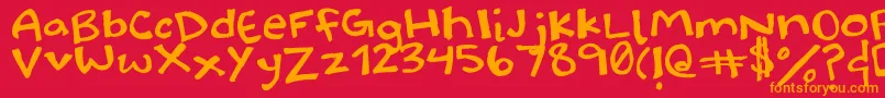 Halidoodle Font – Orange Fonts on Red Background