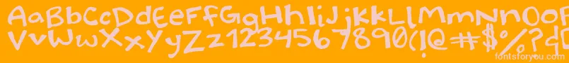 Halidoodle-Schriftart – Rosa Schriften auf orangefarbenem Hintergrund