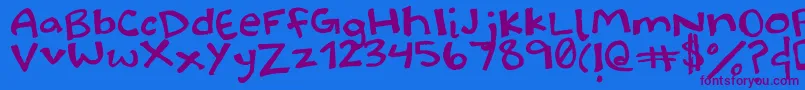 Halidoodle-Schriftart – Violette Schriften auf blauem Hintergrund