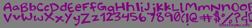 Halidoodle-Schriftart – Violette Schriften auf grauem Hintergrund