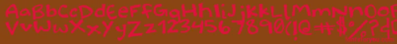 Halidoodle-Schriftart – Rote Schriften auf braunem Hintergrund