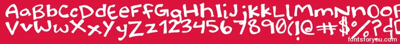 Halidoodle Font – White Fonts on Red Background