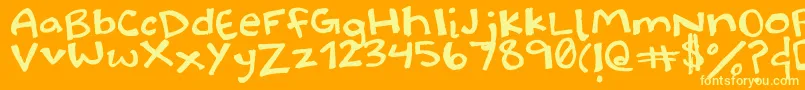 Weitere Informationen zur Halidoodle-Schriftart Halidoodle-Schriftart – Gelbe Schriften auf orangefarbenem Hintergrund