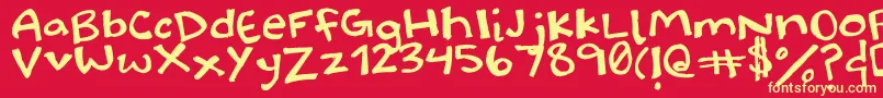 Halidoodle Font – Yellow Fonts on Red Background