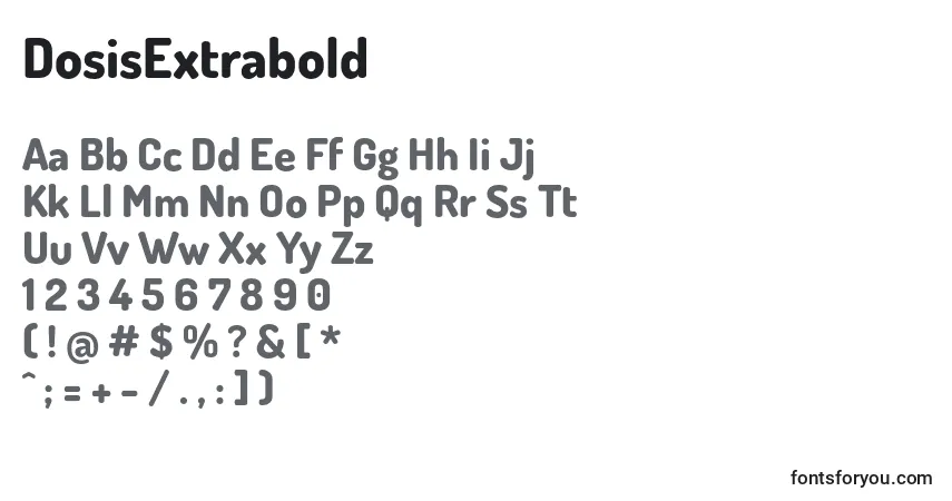 Czcionka DosisExtrabold (98178) – alfabet, cyfry, specjalne znaki