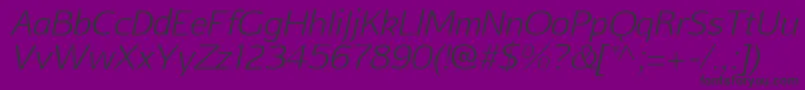 AftasansthinItalic-fontti – mustat fontit violetilla taustalla