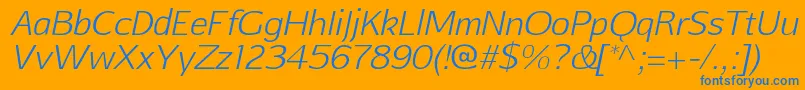 AftasansthinItalic Font – Blue Fonts on Orange Background