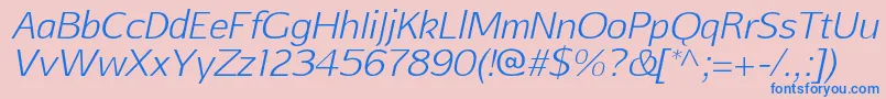 AftasansthinItalic Font – Blue Fonts on Pink Background
