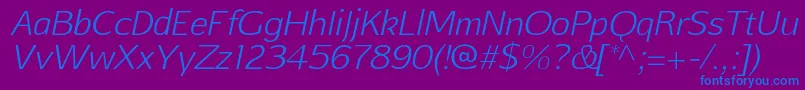 AftasansthinItalic Font – Blue Fonts on Purple Background