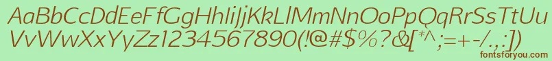 AftasansthinItalic Font – Brown Fonts on Green Background