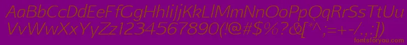 AftasansthinItalic Font – Brown Fonts on Purple Background