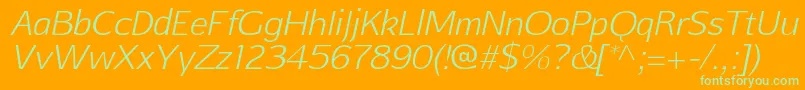 AftasansthinItalic Font – Green Fonts on Orange Background