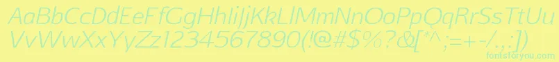 AftasansthinItalic Font – Green Fonts on Yellow Background