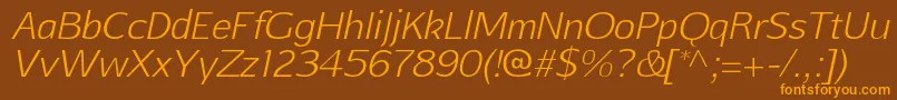 AftasansthinItalic Font – Orange Fonts on Brown Background